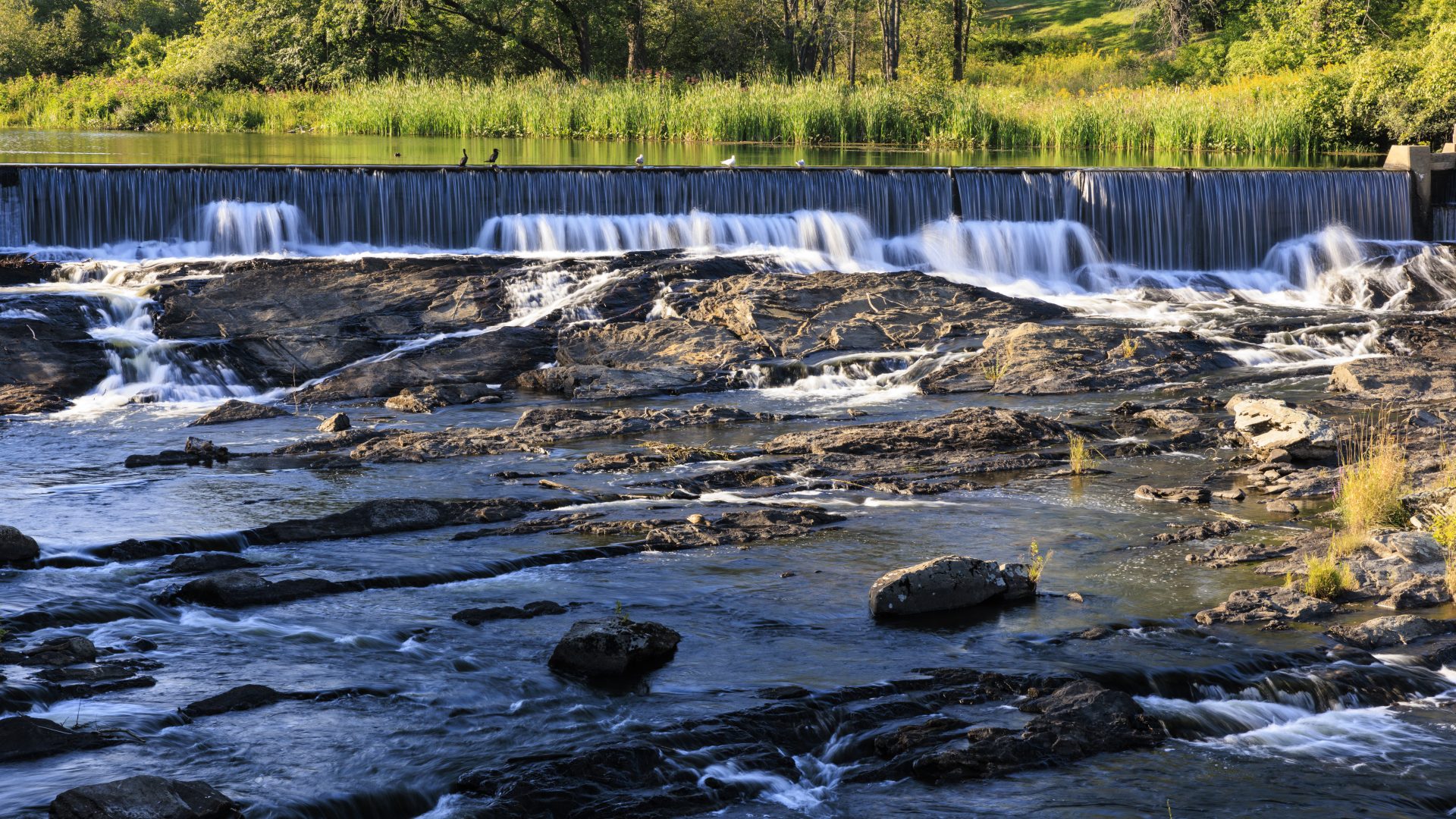 The Bridge Street dam on the Royal River in Yarmouth, Maine.