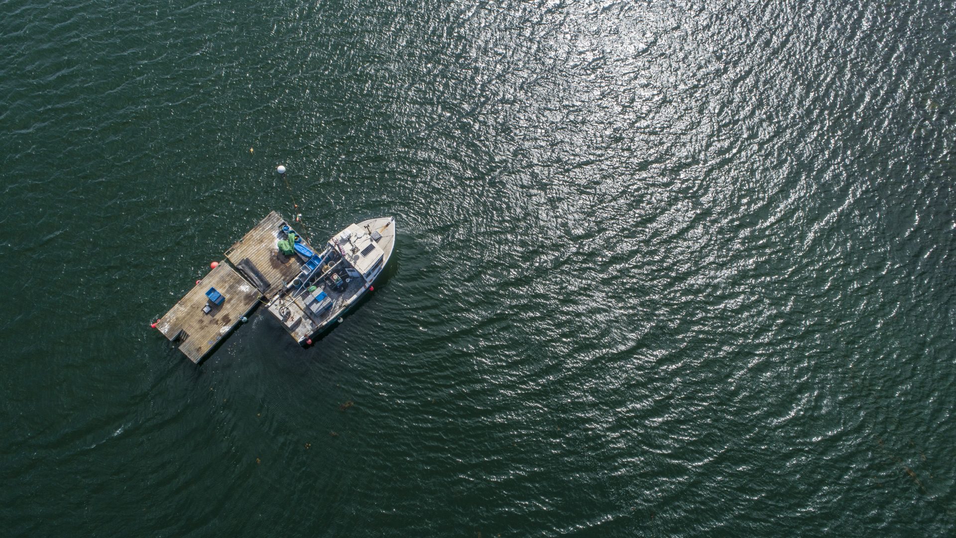 A lobster boat anchored off of Little Chebeague Island in Casco Bay, Portland, Maine. (Image: Jerry Monkman)